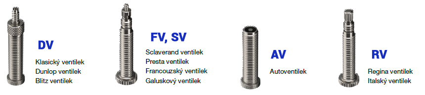 Typy ventilků na kolo